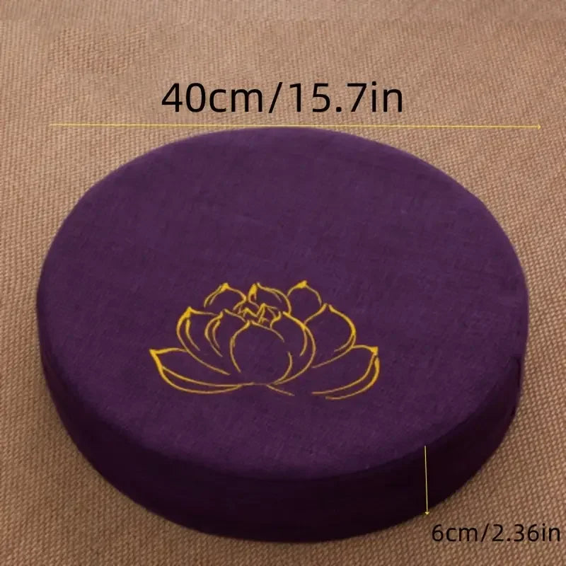 Lotus Meditation Cushion – 40×6 cm Linen Floor Pillow for Yoga, Tatami & Mindful Sitting