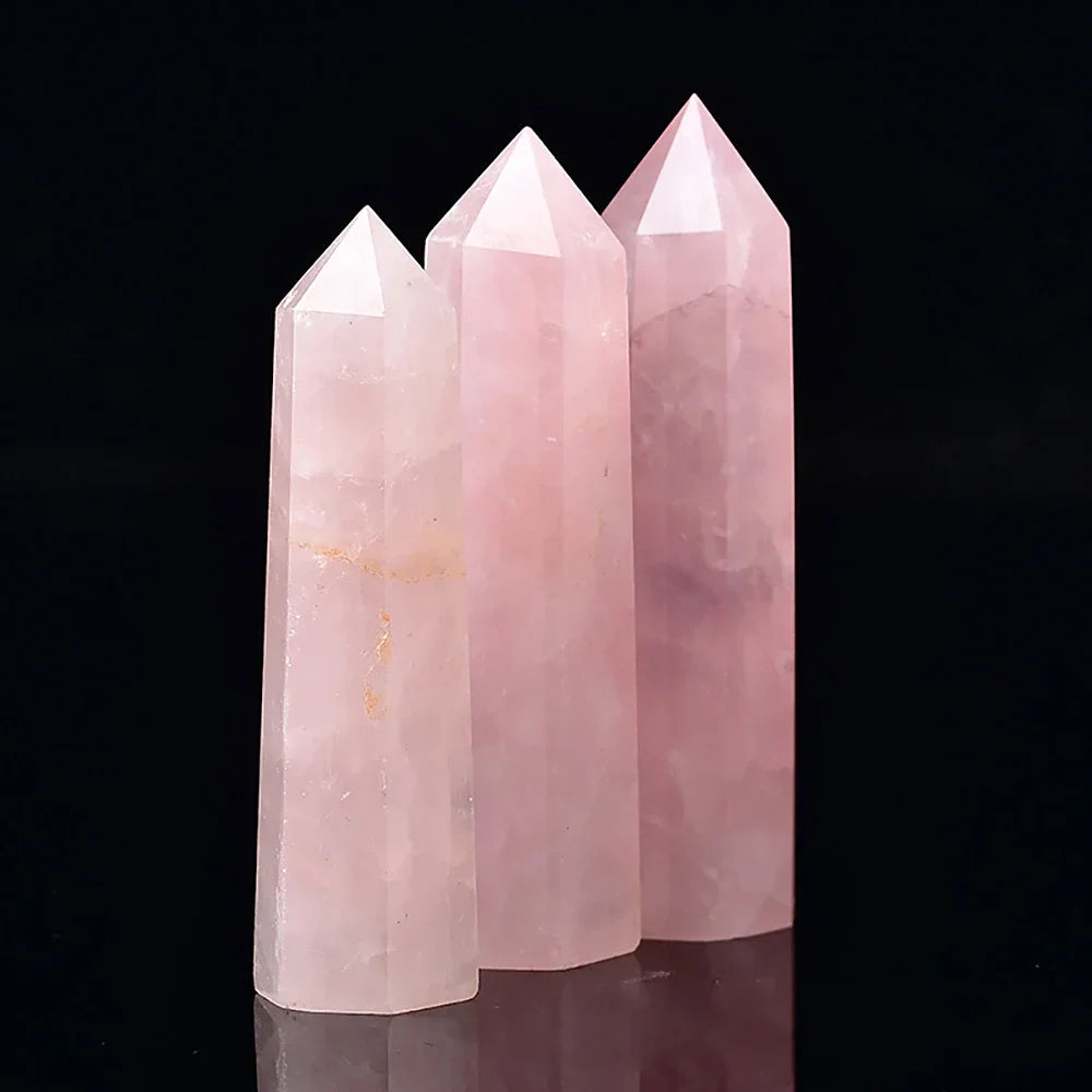 Prismic Gemstone Energy Tower – 50–60mm Polished Crystal Point