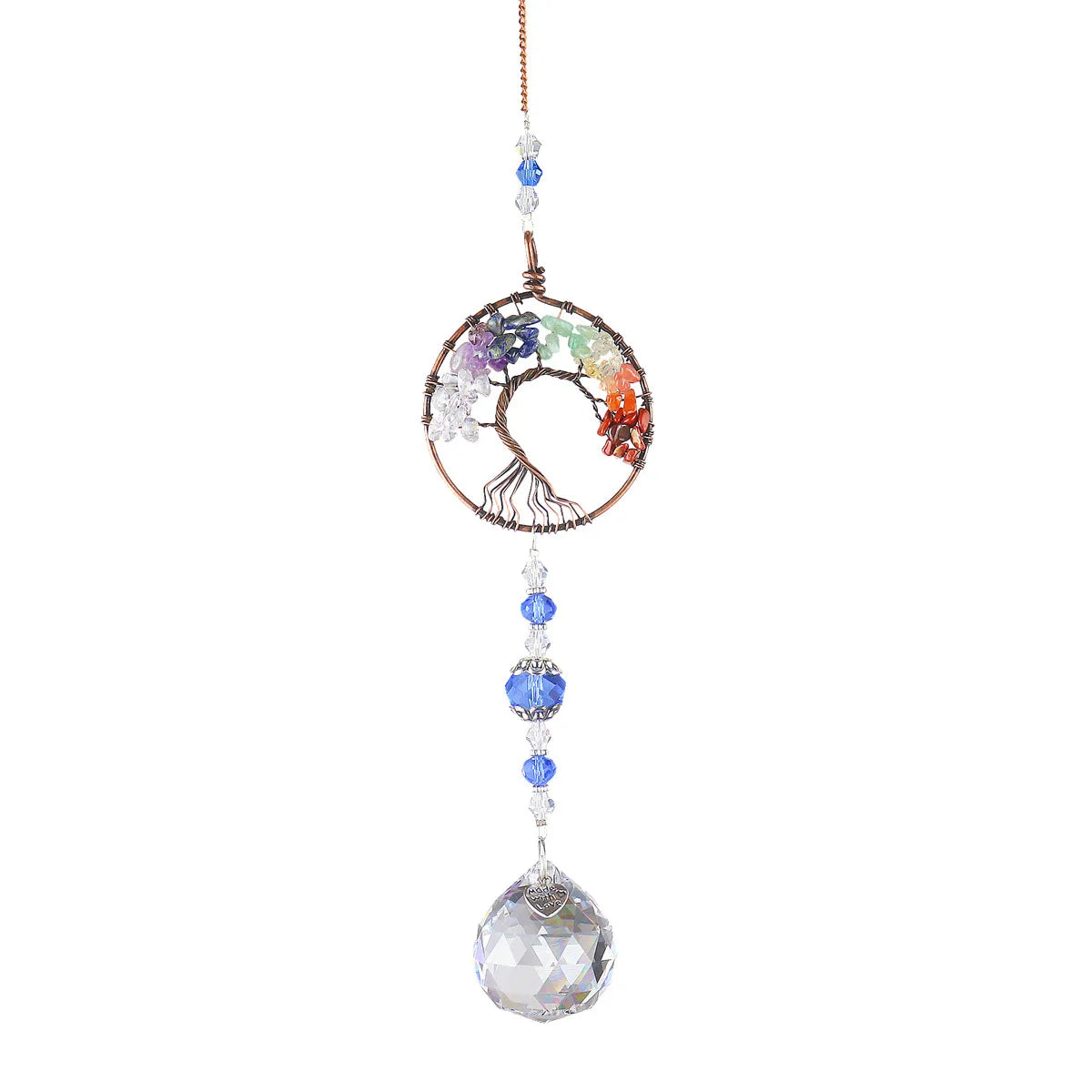 Tree of Life Rainbow Crystal Light Catcher – Chakra Sun Prism Pendant