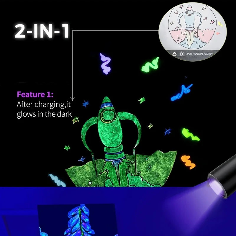 10-Color Neon Glow Paint Set - Luminous Acrylics for Magical Art