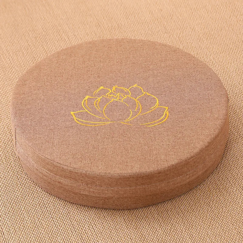 Lotus Meditation Cushion – 40×6 cm Linen Floor Pillow for Yoga, Tatami & Mindful Sitting