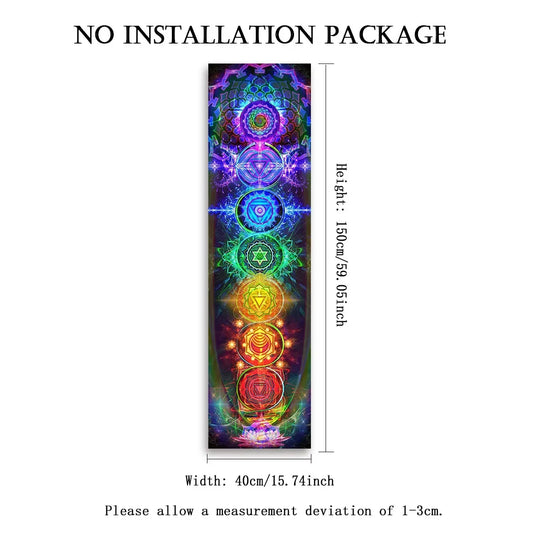 Seven Chakra Vertical Wall Tapestry – Yoga & Meditation Energy Banner for Sacred Spaces