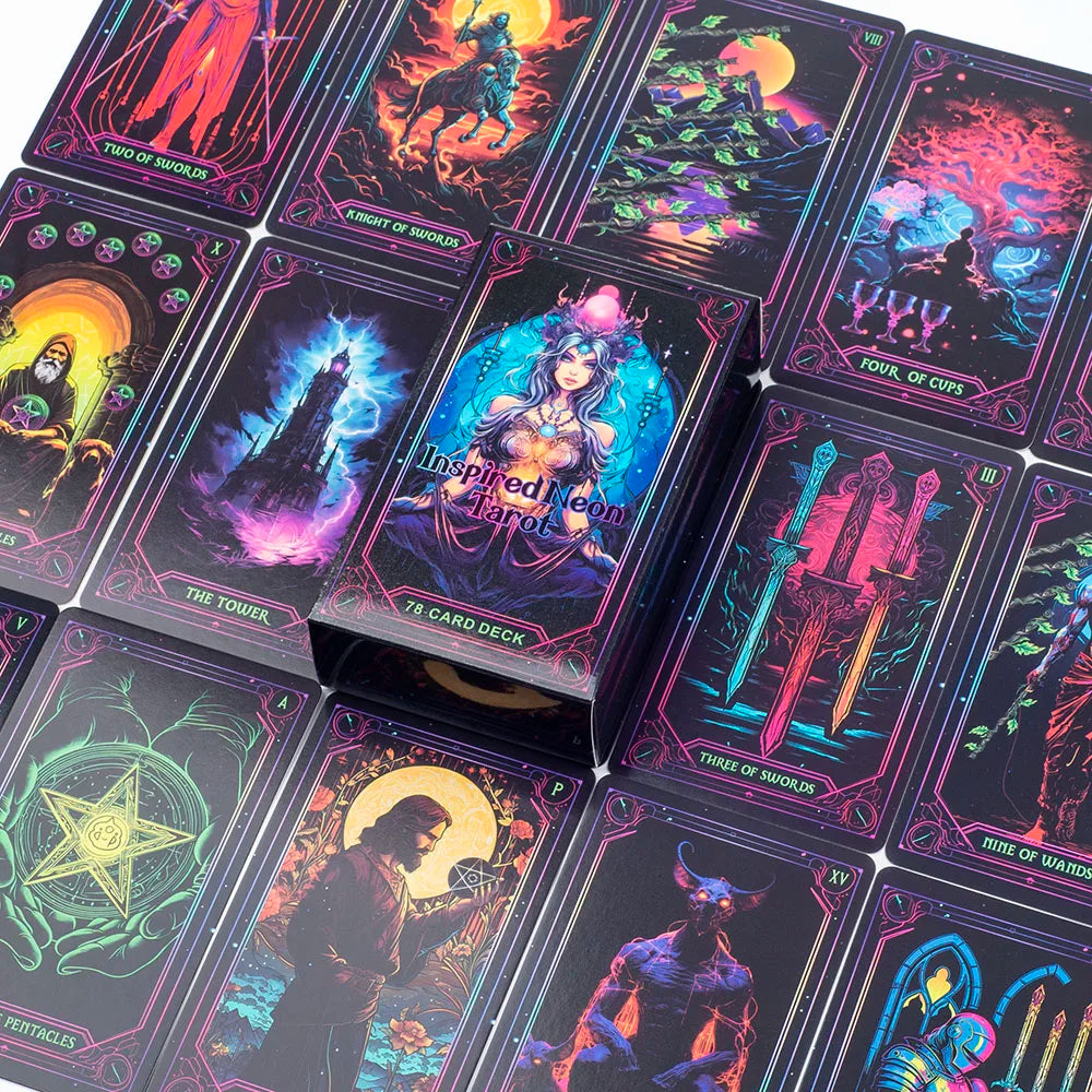Neon Vision Tarot – 78-Card Cosmic Divination Deck