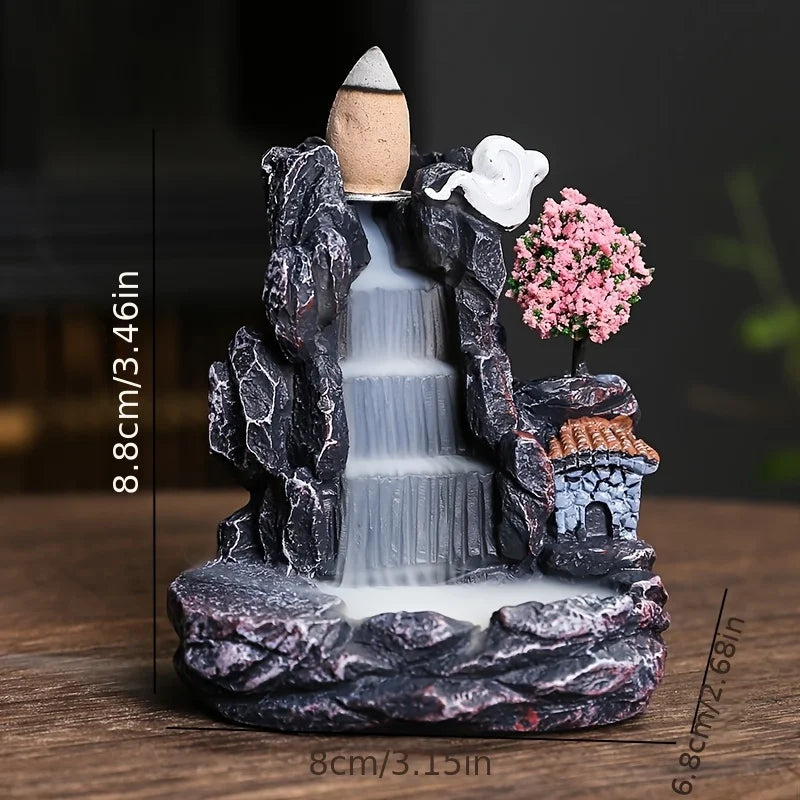 Mystic Waterfall Backflow Incense Burner – Calming Aromatherapy Flow