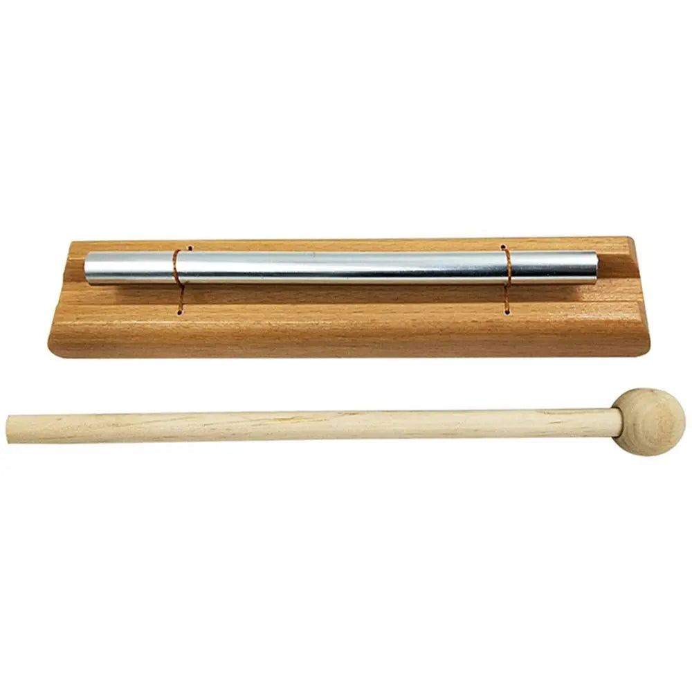Wooden 1-tone meditation chime with metal bar and mallet