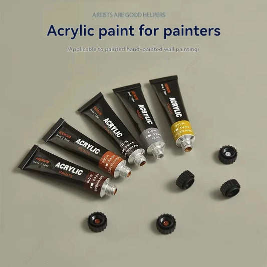 24-Color Acrylic Paint Set 12ml | Acrylics for Canvas & Crafts