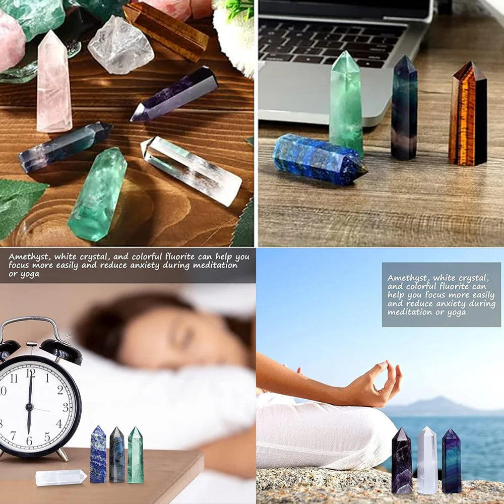 Prismic Gemstone Energy Tower – 50–60mm Polished Crystal Point