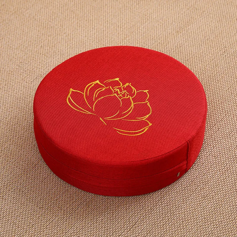 Lotus Meditation Cushion – 40×6 cm Linen Floor Pillow for Yoga, Tatami & Mindful Sitting