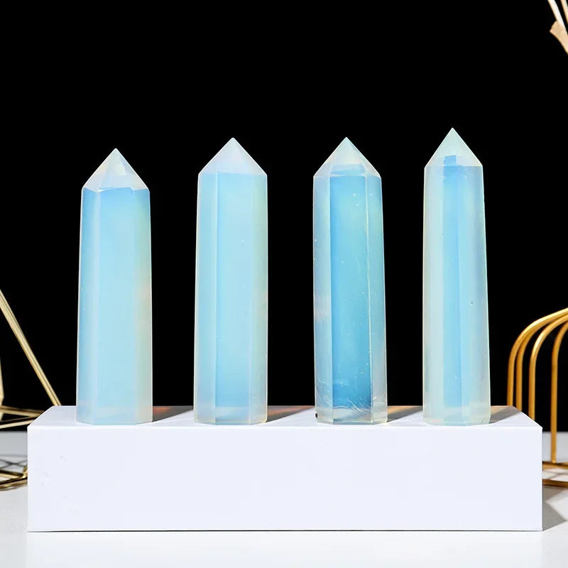 Prismic Gemstone Energy Tower – 50–60mm Polished Crystal Point