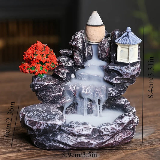 Mystic Waterfall Backflow Incense Burner – Calming Aromatherapy Flow