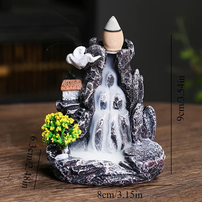 Mystic Waterfall Backflow Incense Burner – Calming Aromatherapy Flow