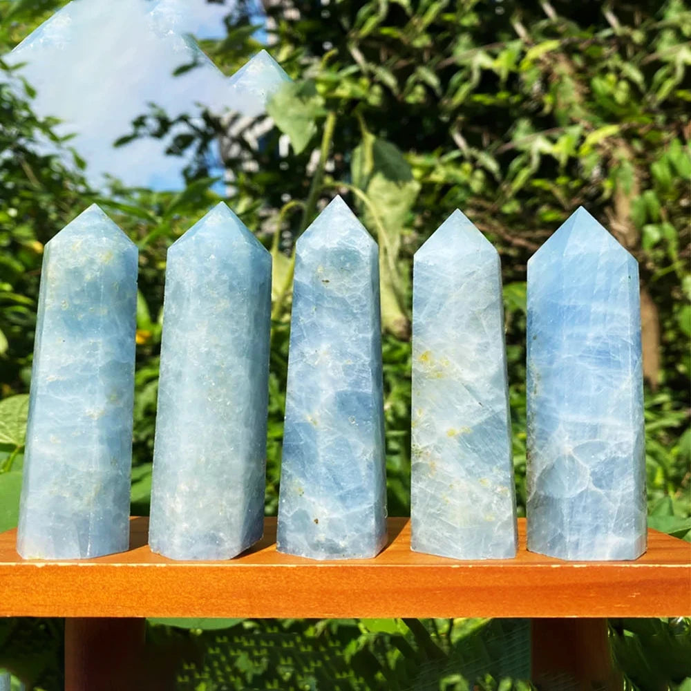 Prismic Gemstone Energy Tower – 50–60mm Polished Crystal Point