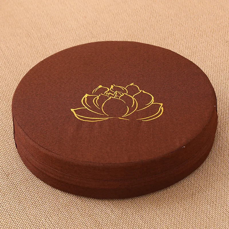Lotus Meditation Cushion – 40×6 cm Linen Floor Pillow for Yoga, Tatami & Mindful Sitting
