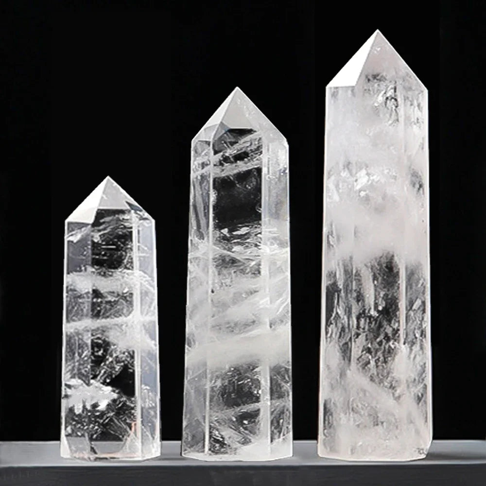 Prismic Gemstone Energy Tower – 50–60mm Polished Crystal Point