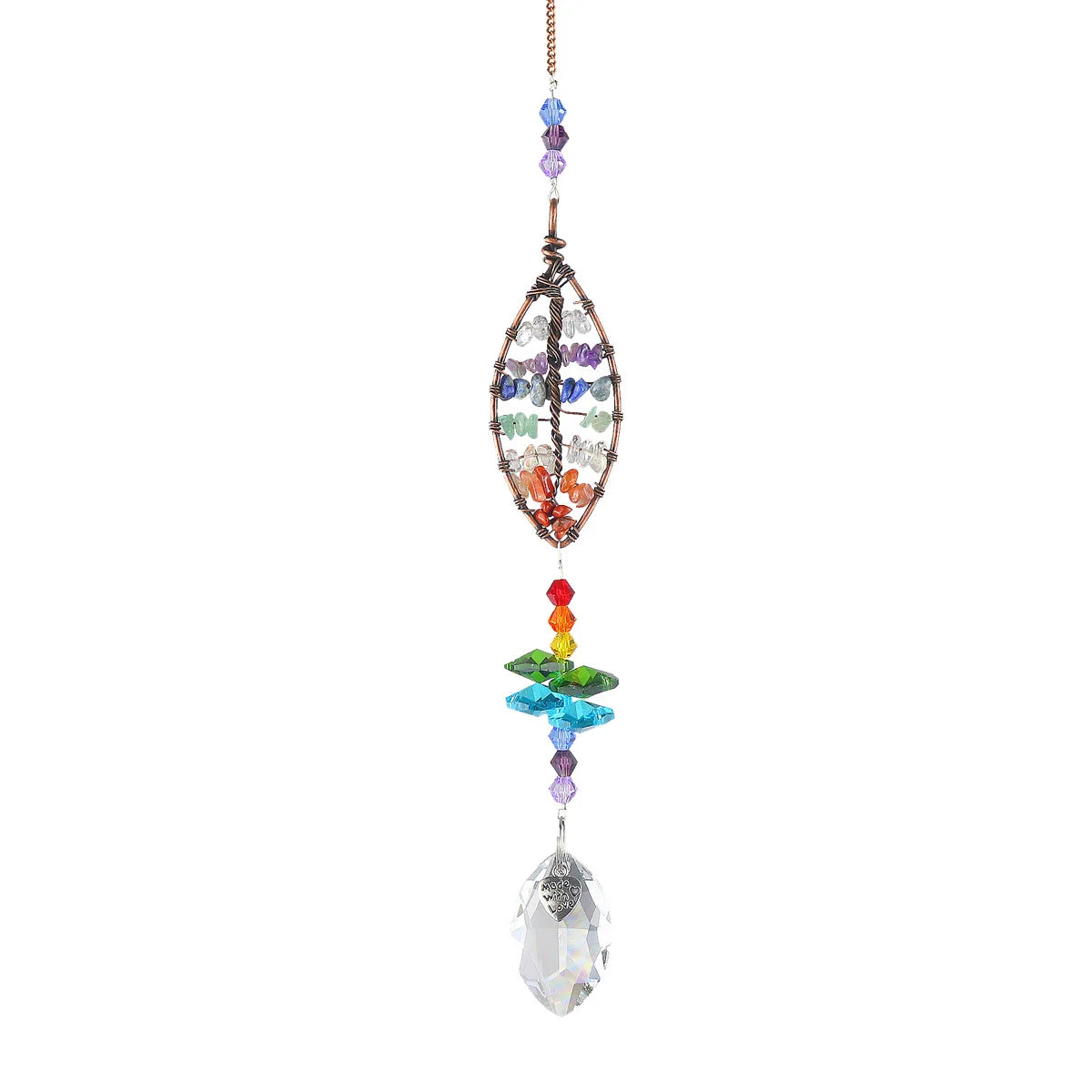 Tree of Life Rainbow Crystal Light Catcher – Chakra Sun Prism Pendant
