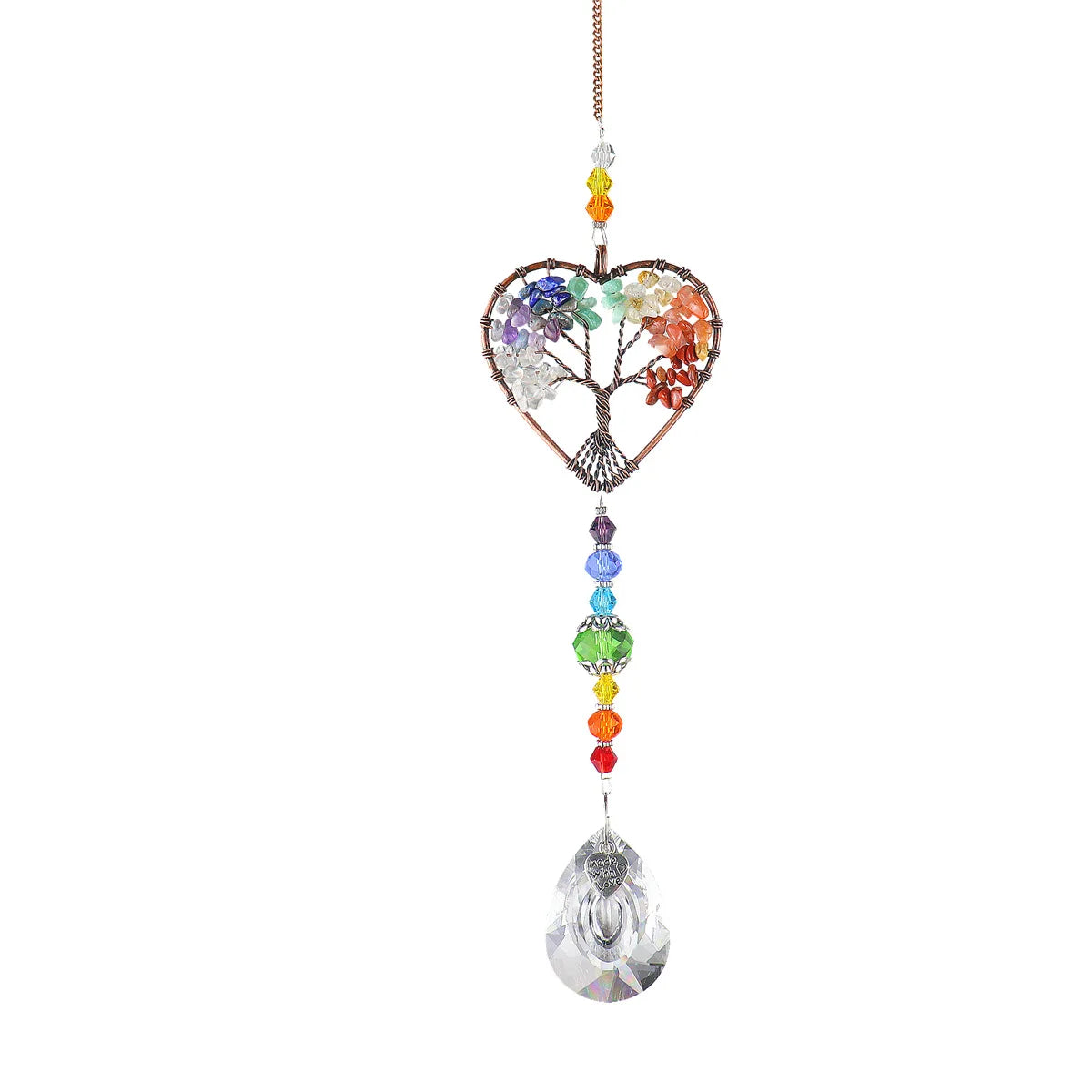 Tree of Life Rainbow Crystal Light Catcher – Chakra Sun Prism Pendant