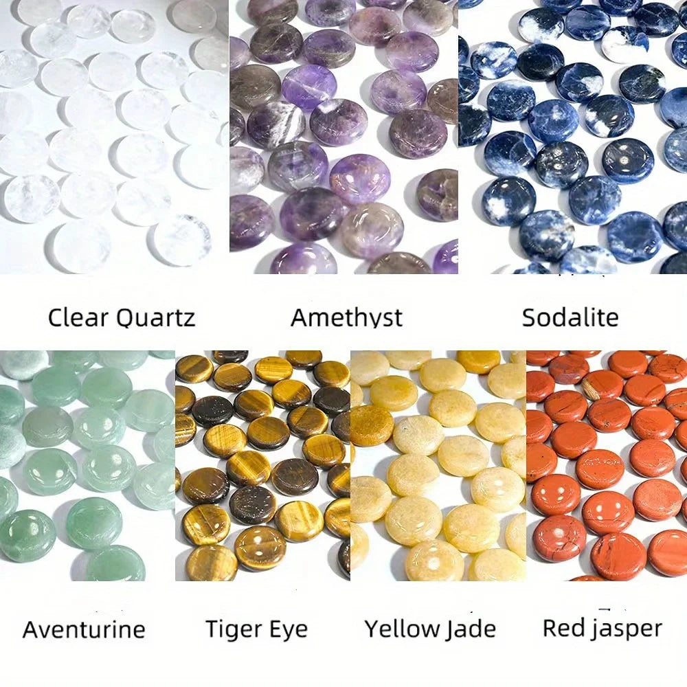 7 Pack Runic Chakra Crystal Medallion Set - Reiki Healing Stones