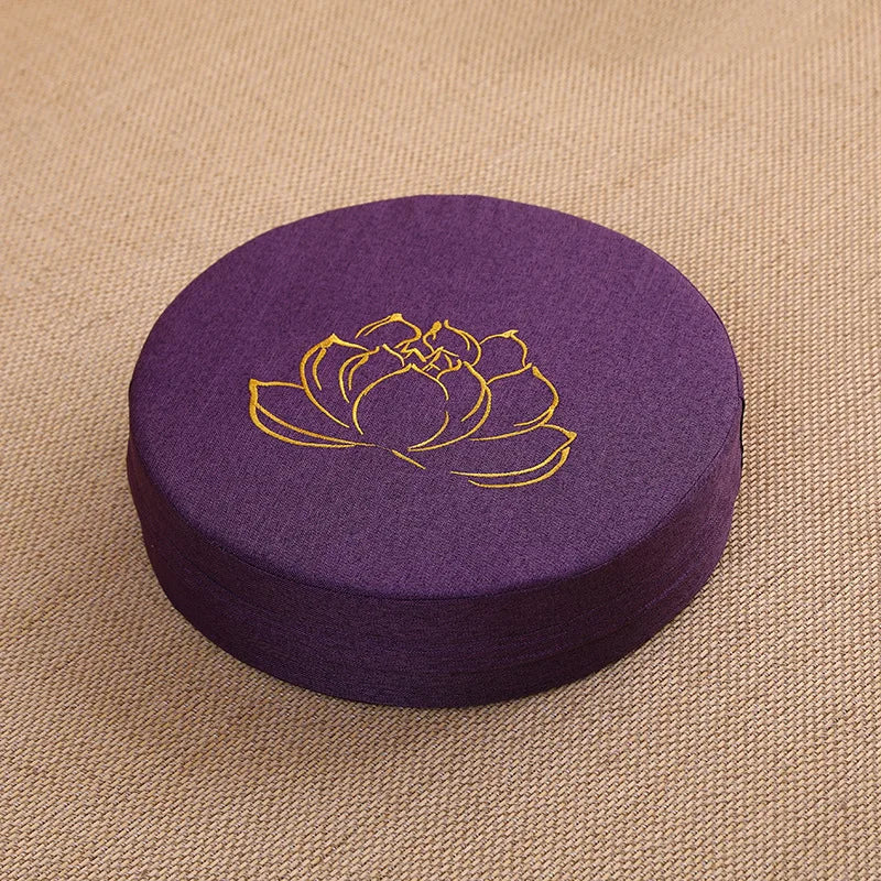 Lotus Meditation Cushion – 40×6 cm Linen Floor Pillow for Yoga, Tatami & Mindful Sitting